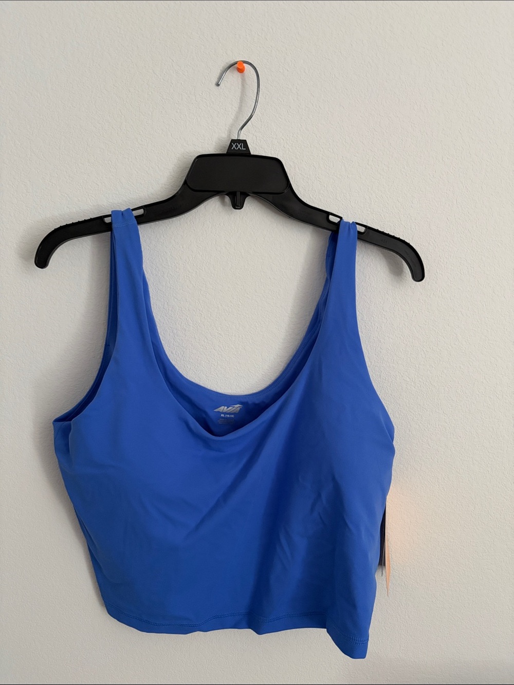 Avia Blue Scoop Neck Sports Crop Tank